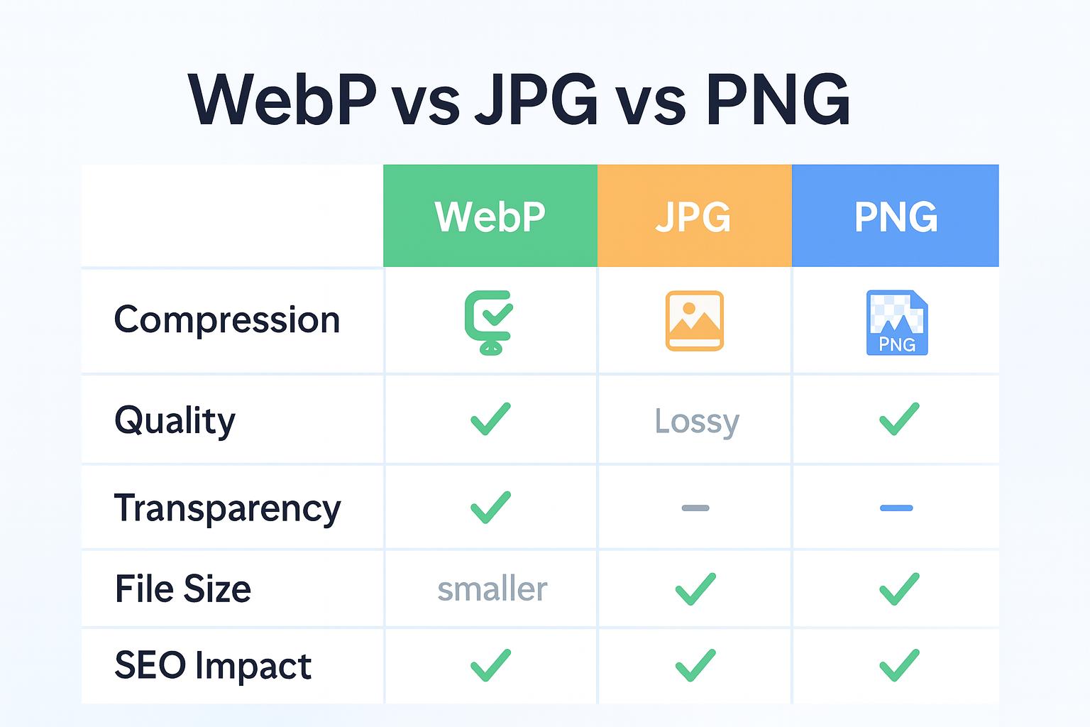 JPG, PNG ou WebP ? Le guide ultime des images pour le web